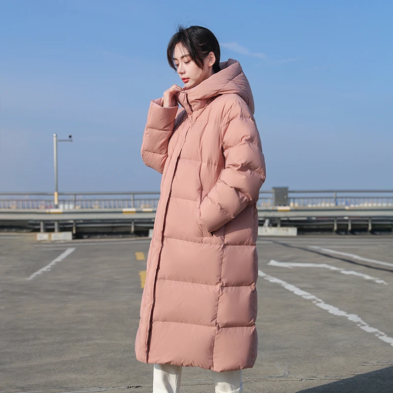 喜空/UCUB 95%白鸭绒长款大码保暖羽绒服700蓬300斤三防连帽外套