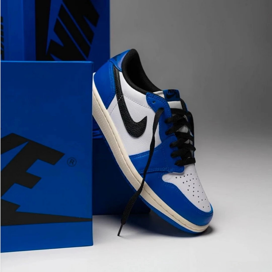 Air Jordan 1 AJ1男款黑白蓝低帮百搭防滑板鞋休闲篮球鞋官方正品