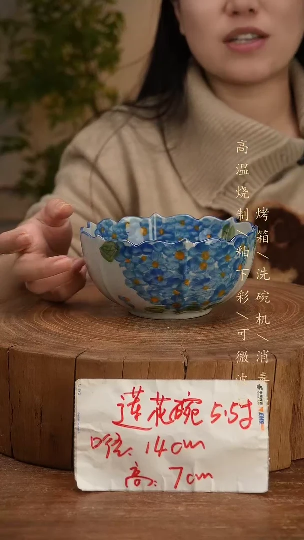 碗瓷景德镇手工手绘高温瓷釉下彩