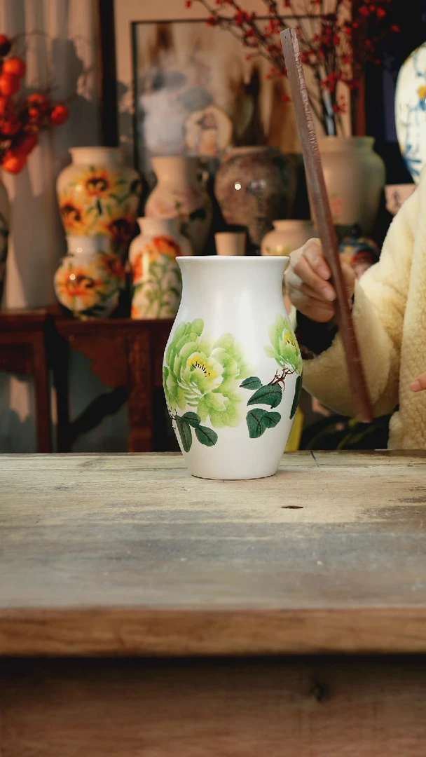 【闪购商品】瓷片景德镇纯手工釉下彩精品花瓶