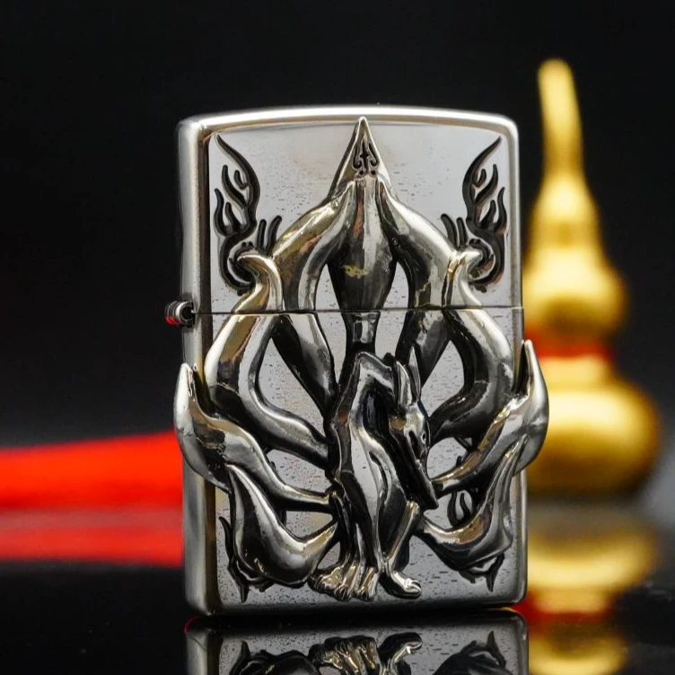 ZIPPO/之宝打火机XF 日版常规镀银贴章九尾狐 防风煤油TC9901TZ