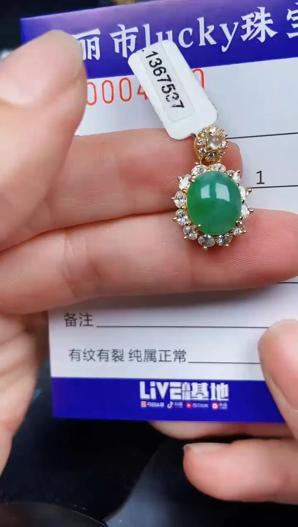 翡翠银S925镶嵌颈饰4720