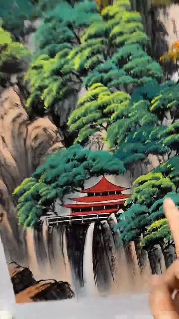 国画张敬绘画1pc山水