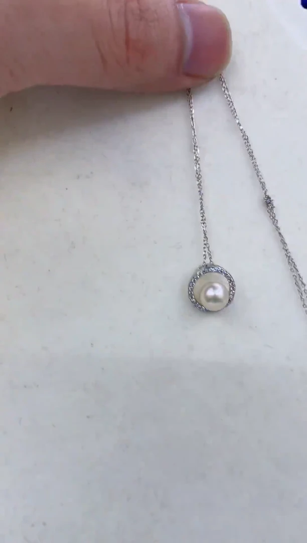 颈饰银S925镶嵌海水珍珠