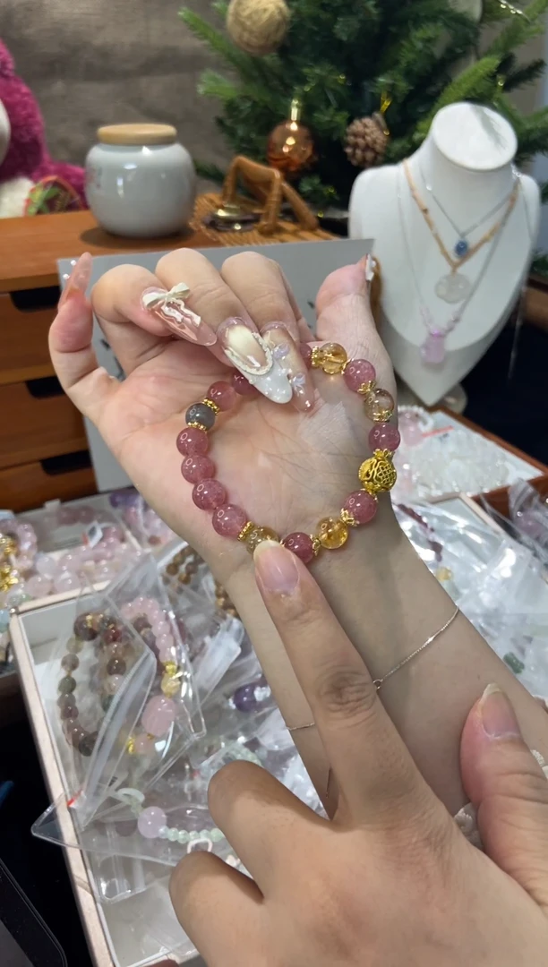 水晶手串未镶嵌孤品捡漏均匀瑕疵介意勿拍