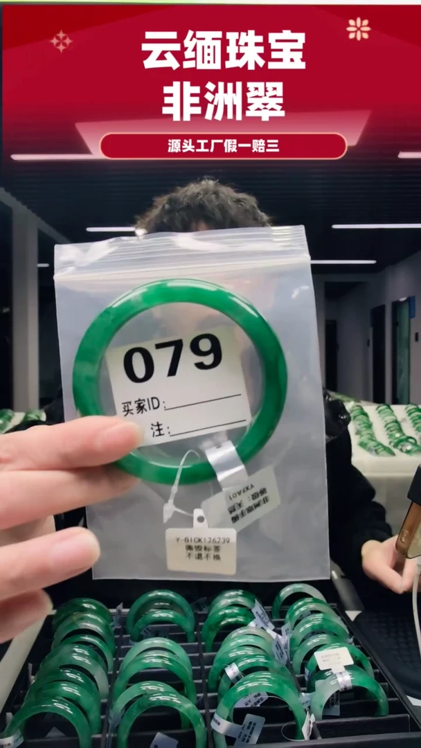 未镶嵌手镯石英质玉（非洲翠）62圈口079