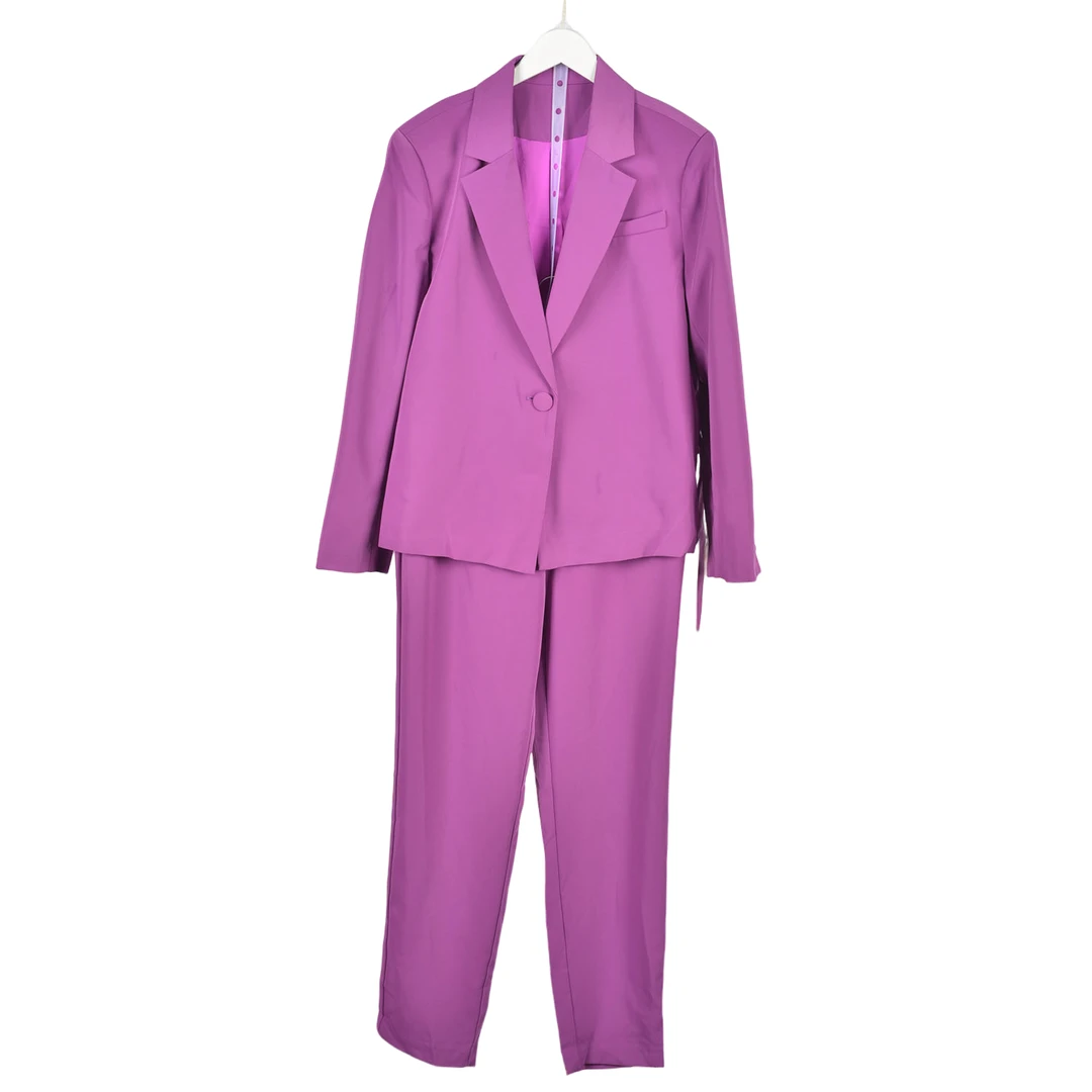 【Y专柜捡漏FA】深圳设计女装QLC-西装套装1021-紫色大一码