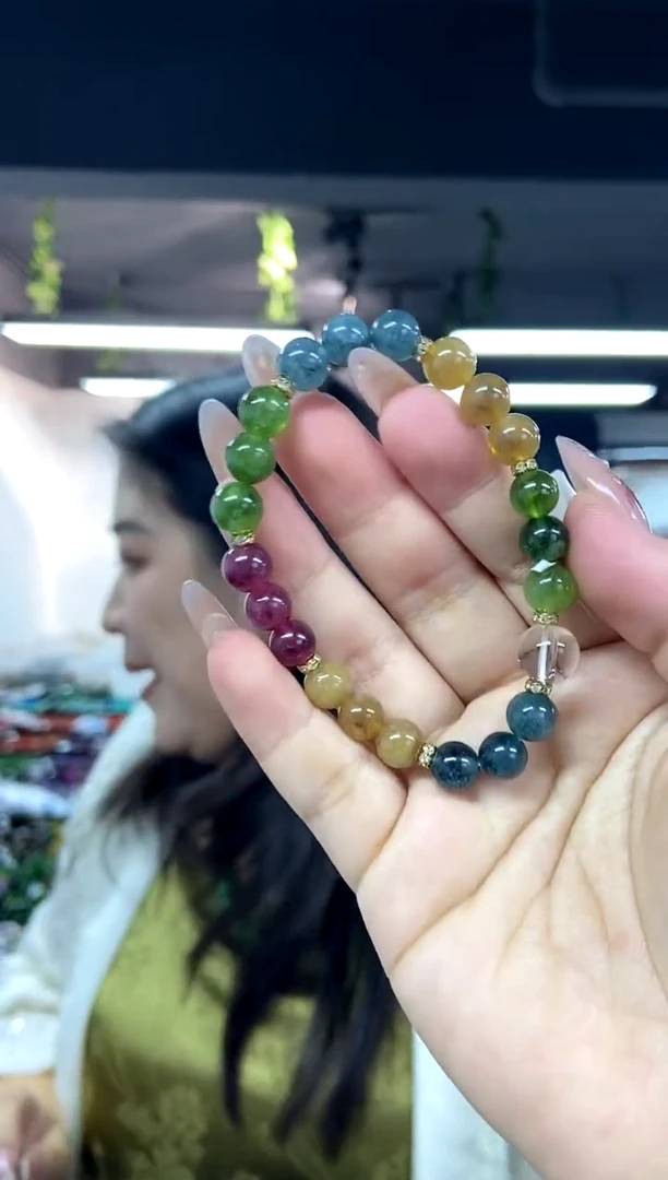 未镶嵌手串碧玺多样性发其一颜色微差