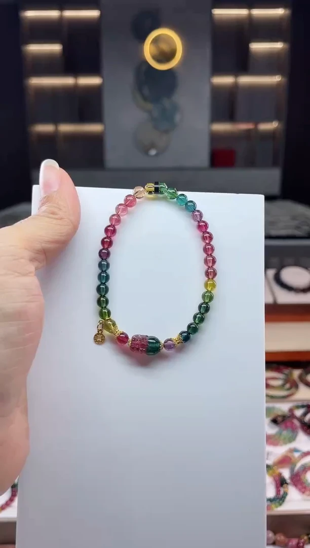 未镶嵌老矿碧玺单圈手串5mm+碧玺（多样性发一条）Q
