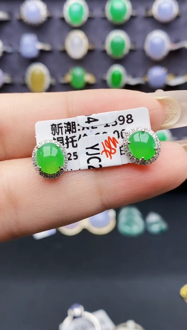 银S925镶嵌戒指翡翠0650