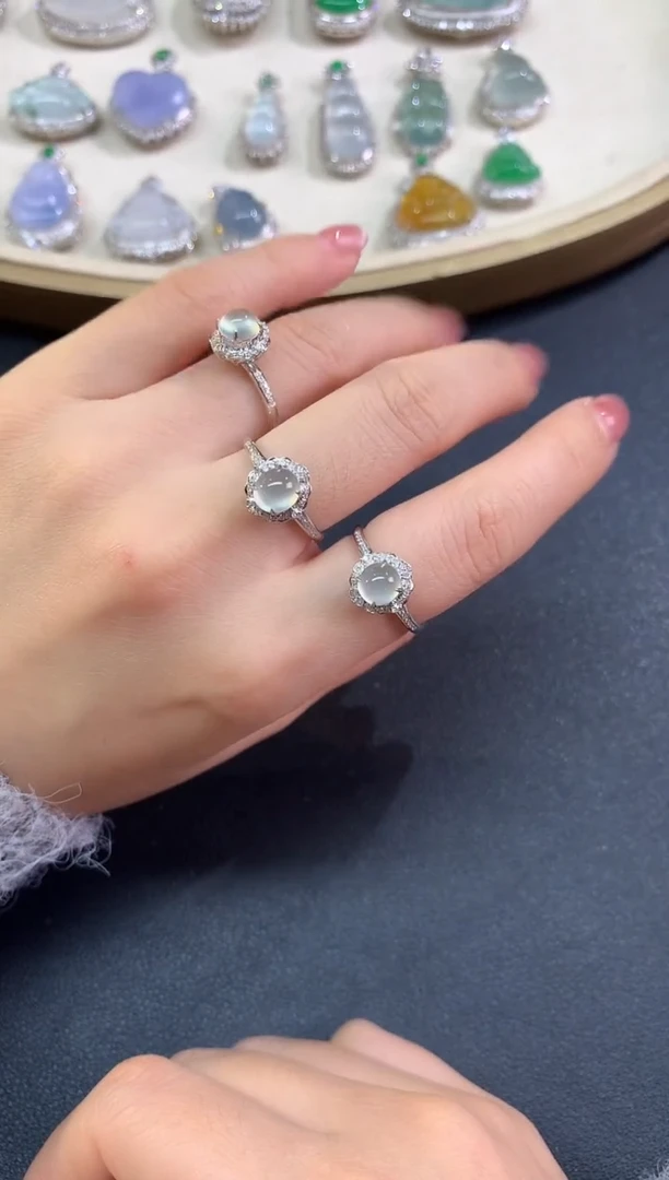 18K金镶嵌戒指翡翠D543|4980