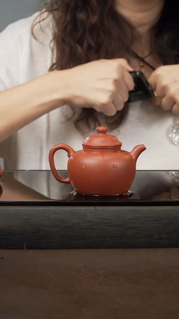 茶壶紫砂22 莲子 赵庄朱泥 150cc