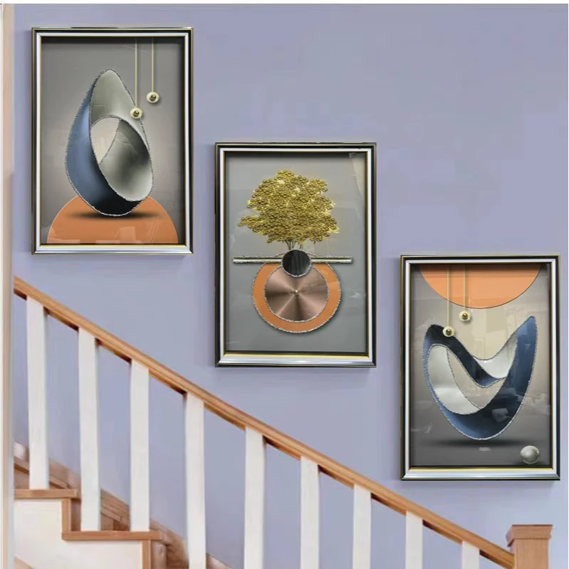 M20轻奢风客厅装饰画沙发背景墙挂画大气现代简约高端实物画