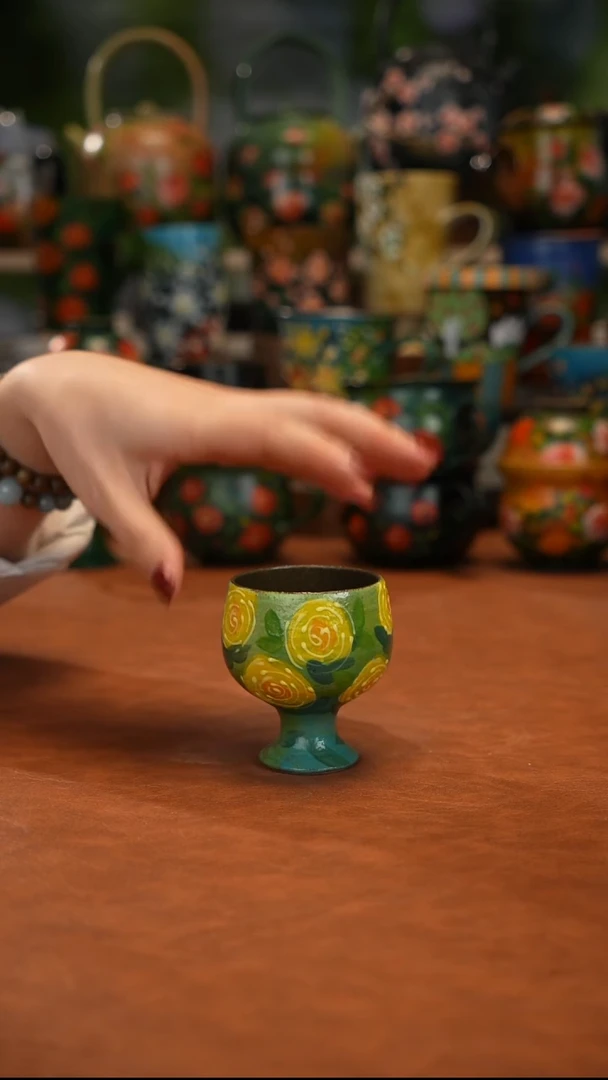 紫砂油画釉下彩手绘