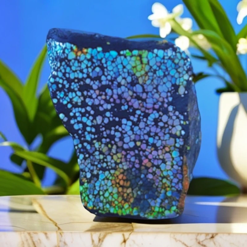 精品唐三彩原矿樱花粉绿松石圆珠料吊坠随形