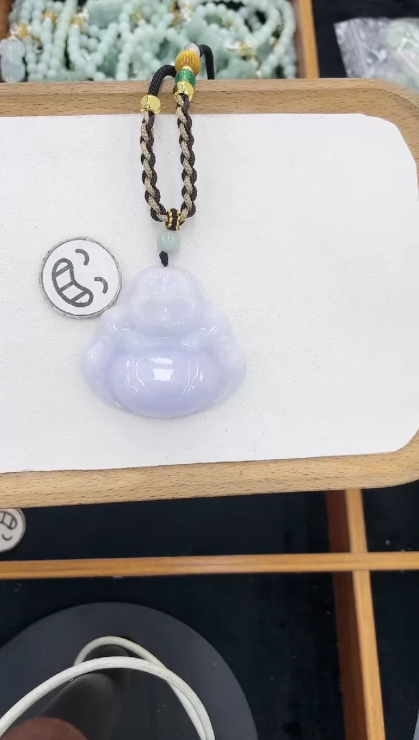 【闪购商品】翡翠未镶嵌颈饰F1048淡紫大佛+送同款绳子