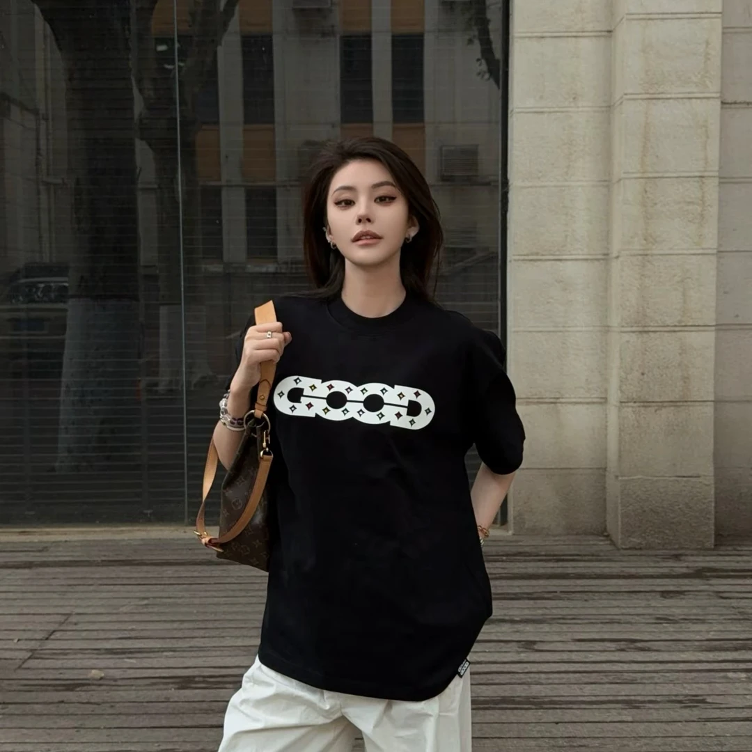 【老白同款】GOODBRAND 2025SS 满天星彩钻烫钻短袖T恤男女情侣同款