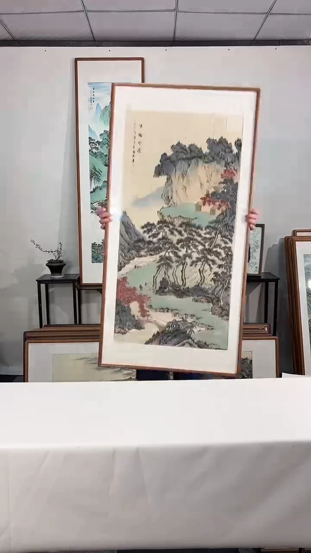 国画手绘*溪桥吟游*62*122cm