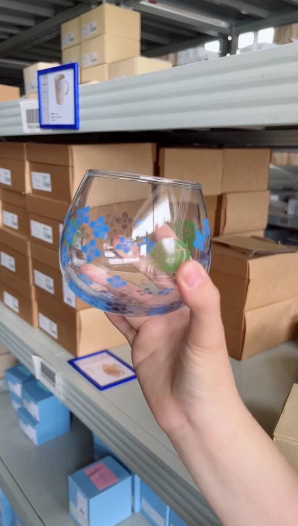 瓷片紫阳花不倒翁杯