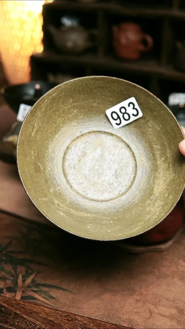 983号紫砂全手工粉引壶承，15厘米