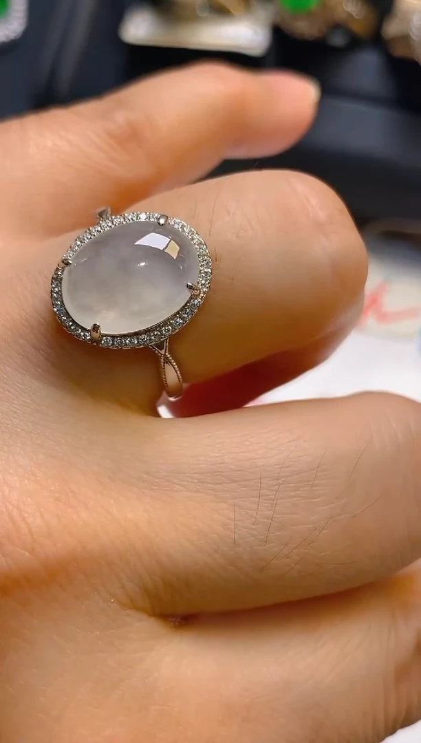 【闪购商品】翡翠耳饰银S925镶嵌天然A货翡翠1