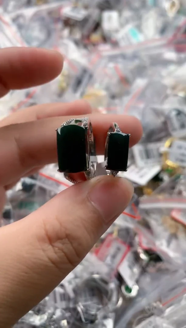 银S925镶嵌戒指翡翠333   4