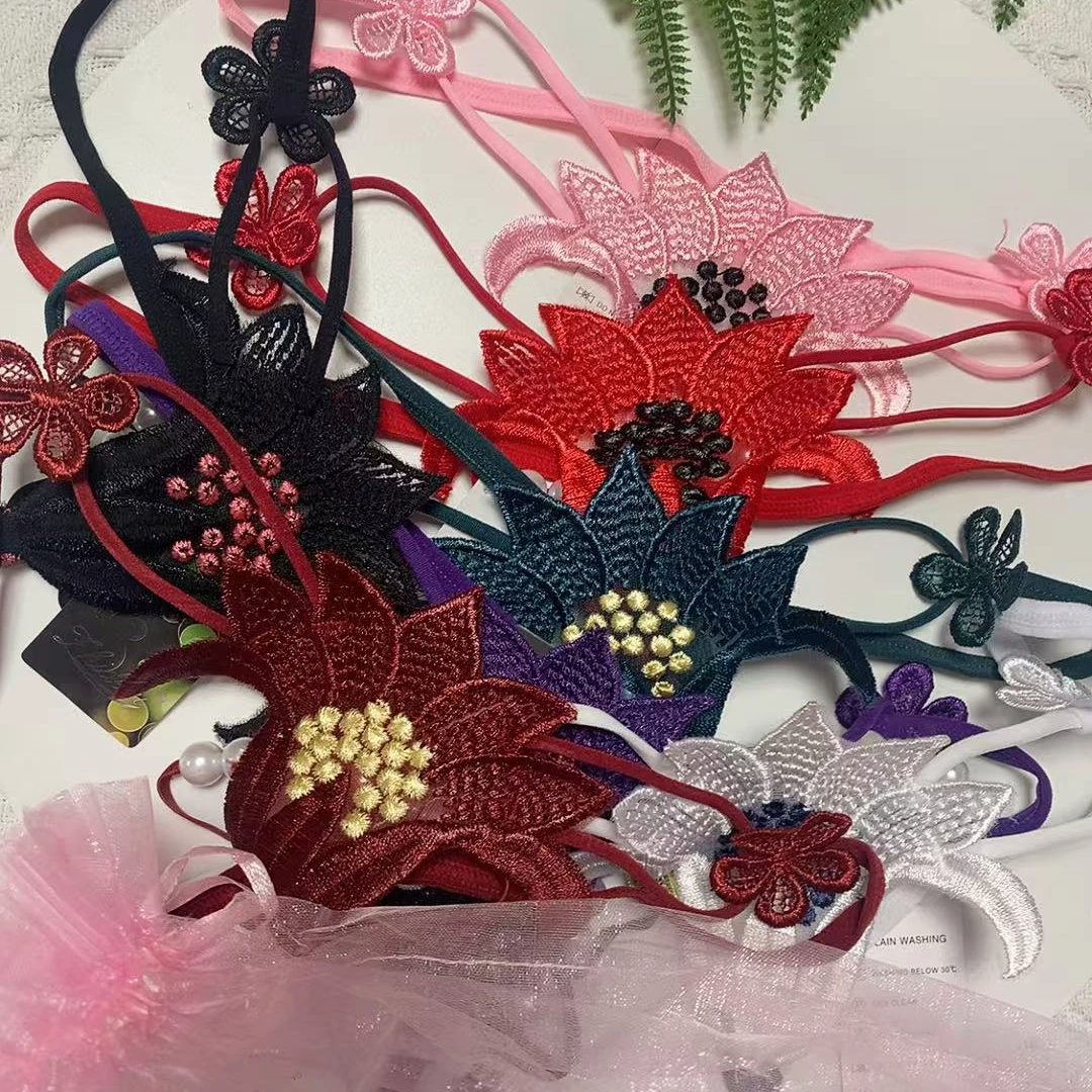 镂空刺绣女红色速干女士通用家居裤蕾丝性感三角时尚夏季内裤绣花