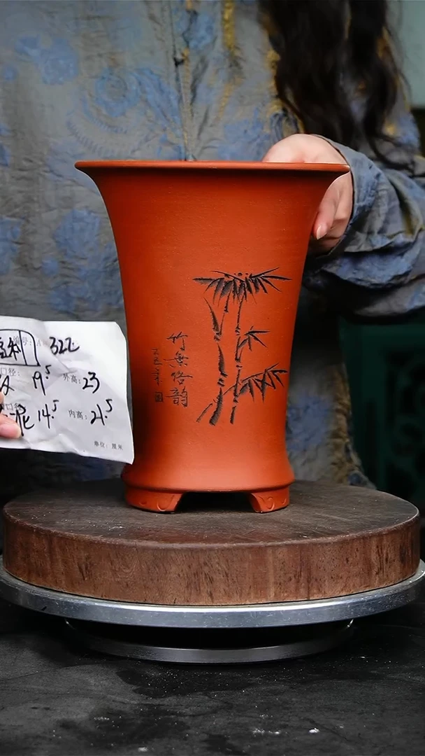 紫砂花盆322花泥紫砂花盆