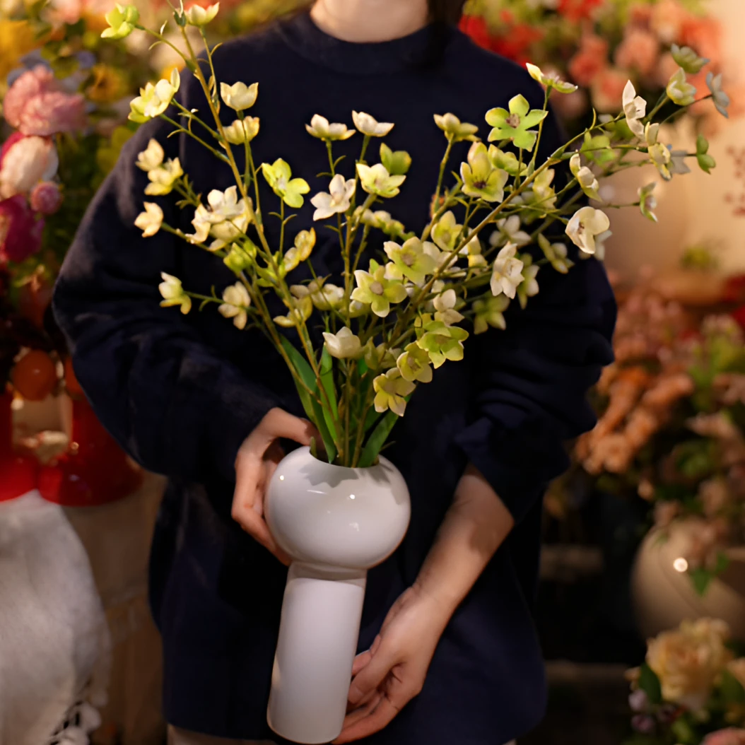 绿色风铃花  28朵风铃花 春意飘窗花 客厅花仿真花
