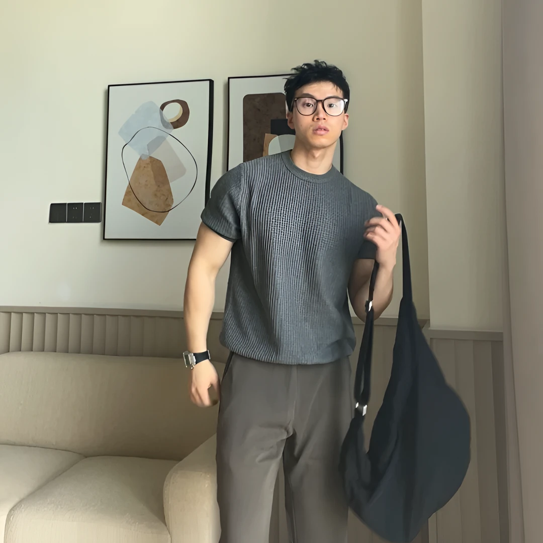 复古高级感老钱风坑条肌理夏季新品短袖针织衫t恤打底衫