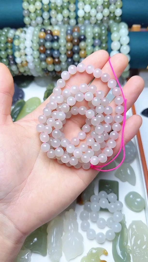 未镶嵌和田玉珠宝半成品珠链