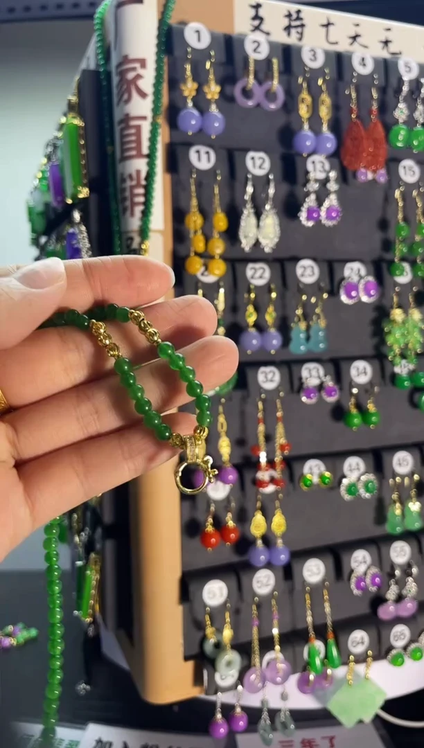 翡翠银S925镶嵌颈饰看......