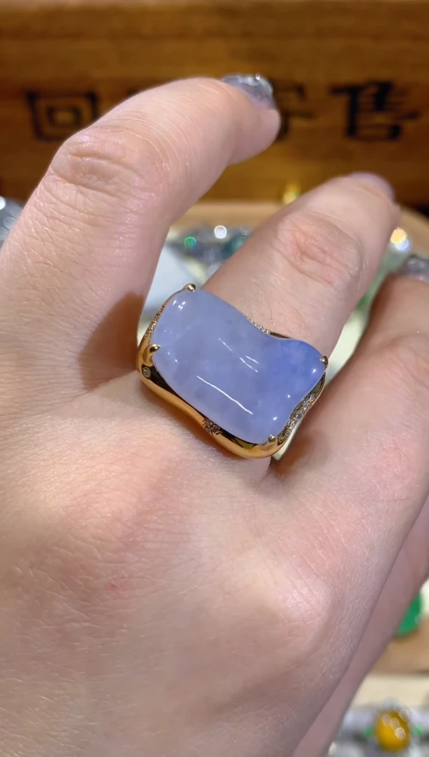 翡翠戒指18K金镶嵌27团购多样性发其一