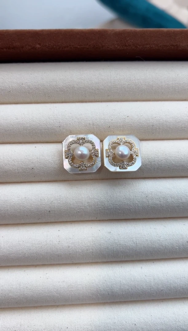未镶嵌福利淡水珍珠精工镶嵌*耳钉