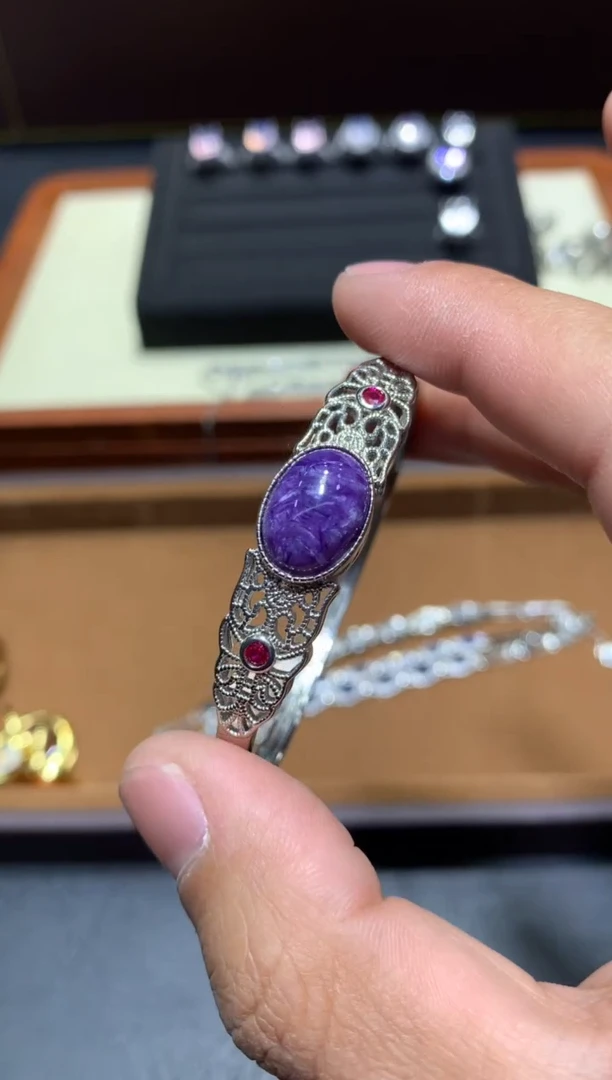 未镶嵌查罗石手镯（开口镯）P125【多样性发其一】