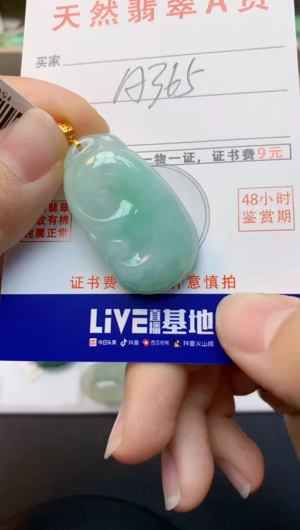 颈饰18K金镶嵌翡翠天然缅甸A货翡翠百元以上9元证书费自理