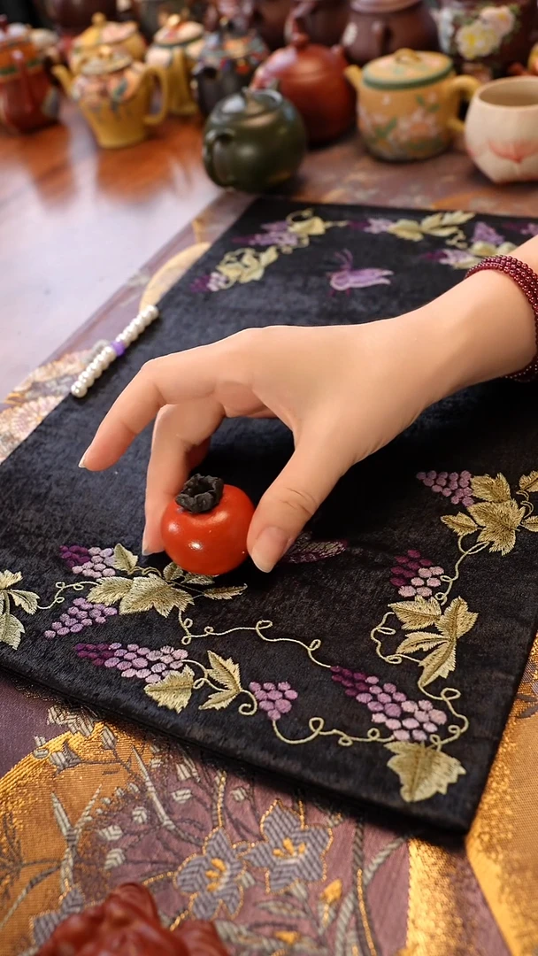 紫砂茶宠柿子茶宠