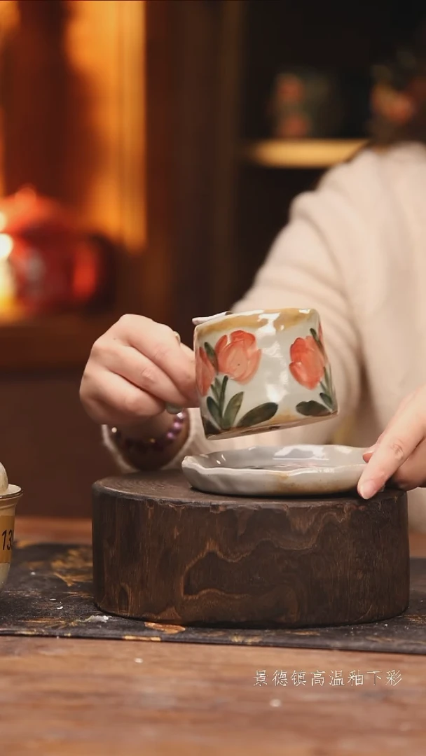 陶瓷景德镇高温釉下手绘陶瓷@L003@