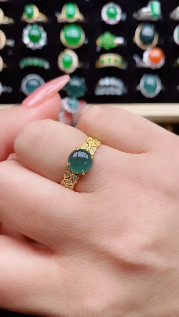 【闪购商品】翡翠戒指银S925镶嵌321321