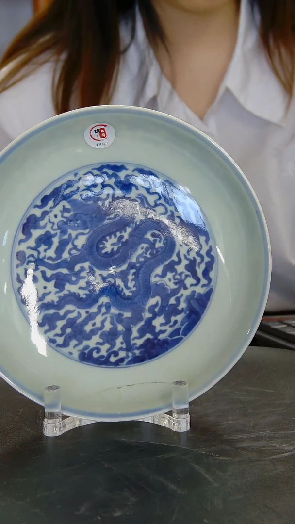 瓶青花龙纹盘1307