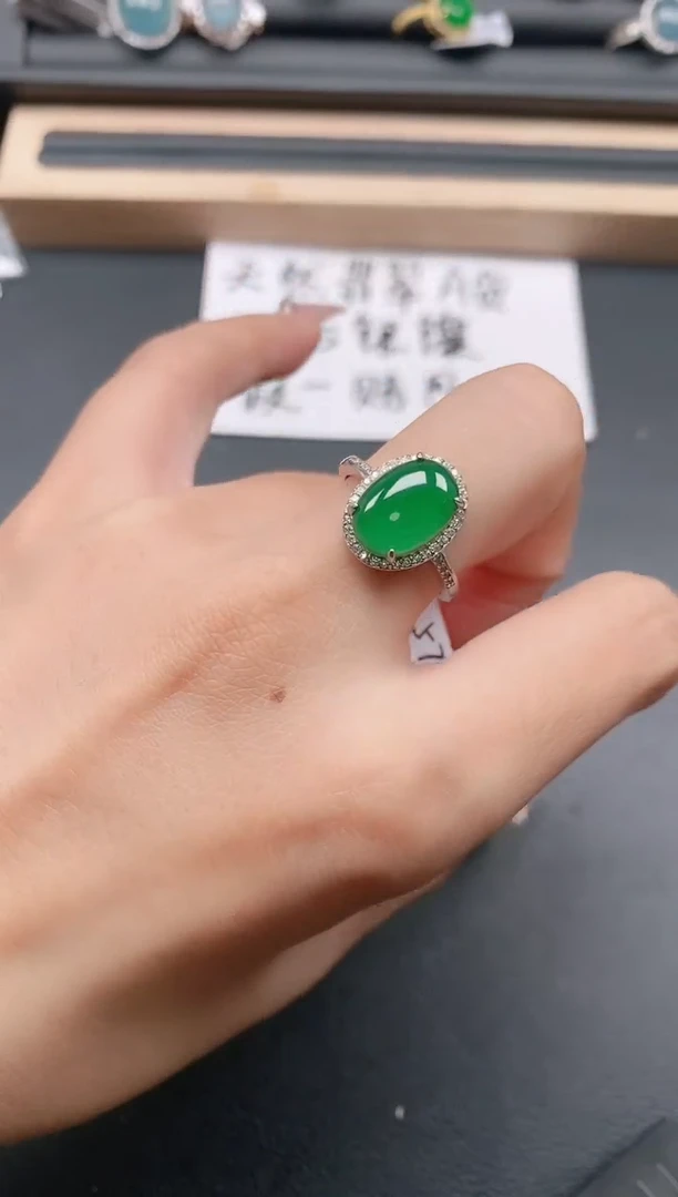 银S925镶嵌戒指翡翠111