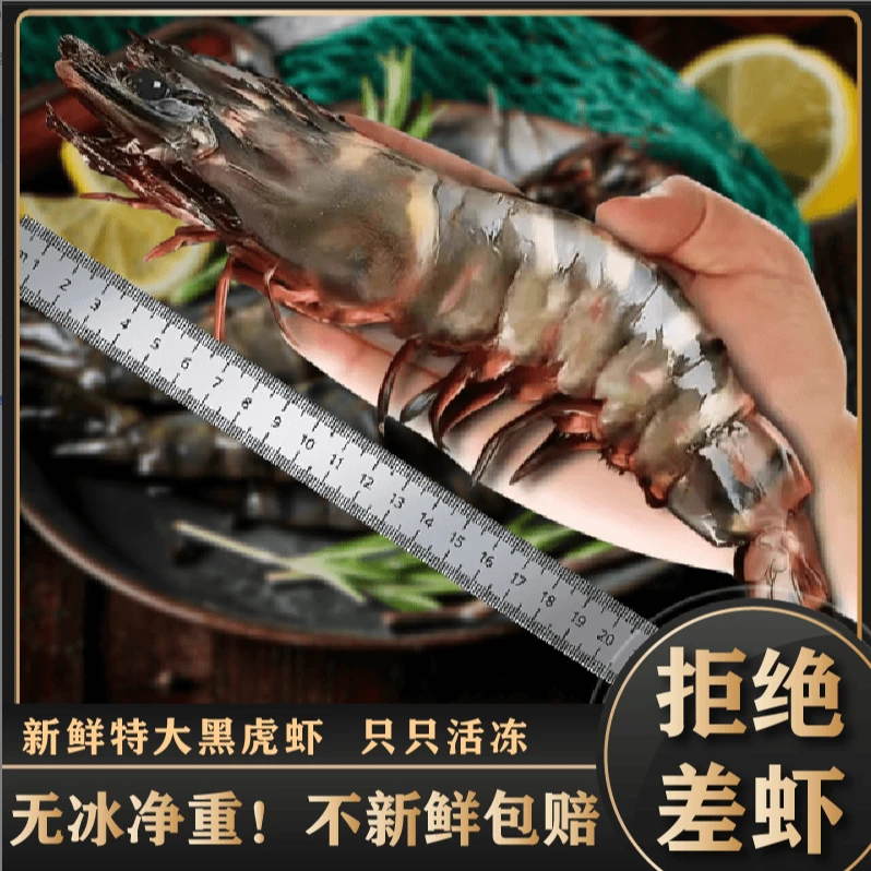 熊哥补贴 泰国金刚黑虎虾500g/10头*4盒 卖虾不卖冰 净重无冰