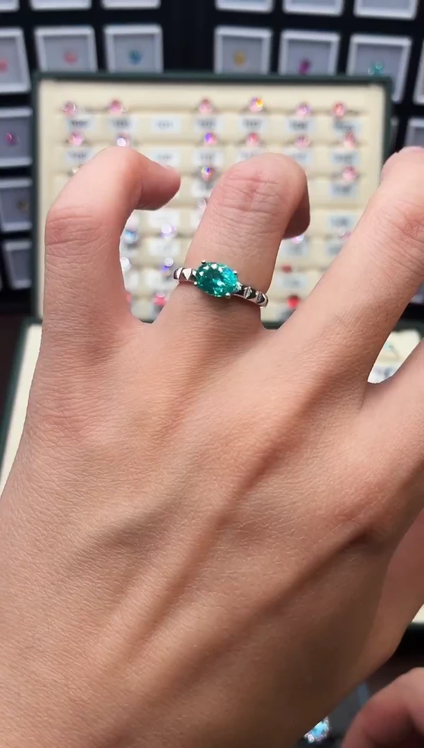 银S925镶嵌戒指碧玺111