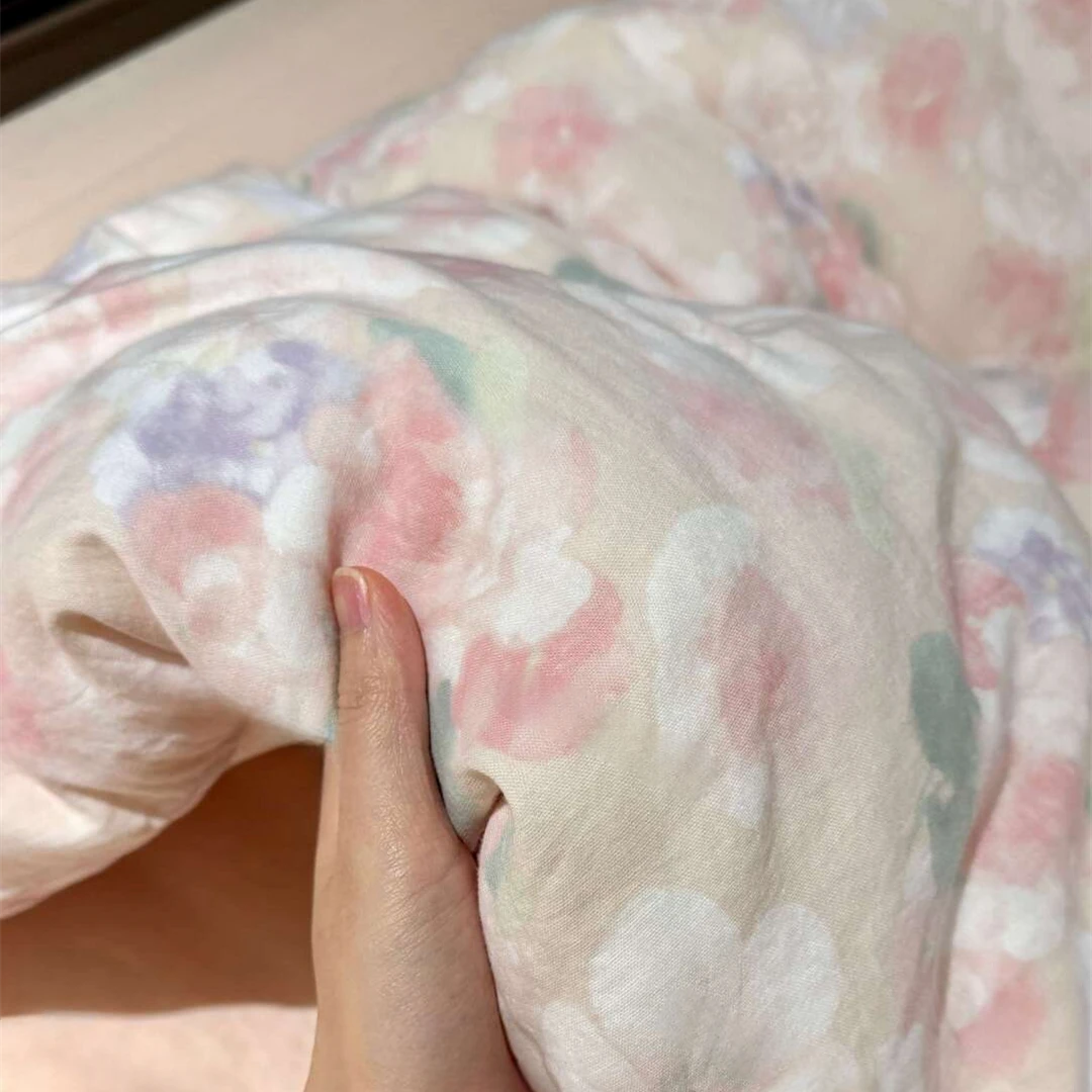 新款田园小碎花100棉A类全棉有氧双层纱四件套纯棉纱布宿舍三件套