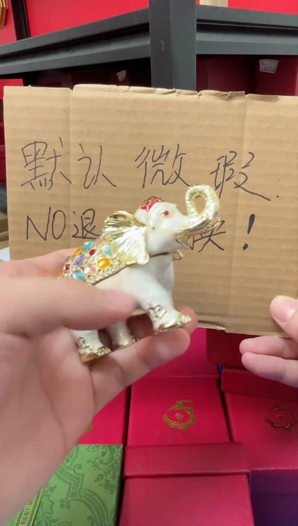 【闪购商品】瓷片年货节福福价格高质珐琅彩合金摆件首饰盒