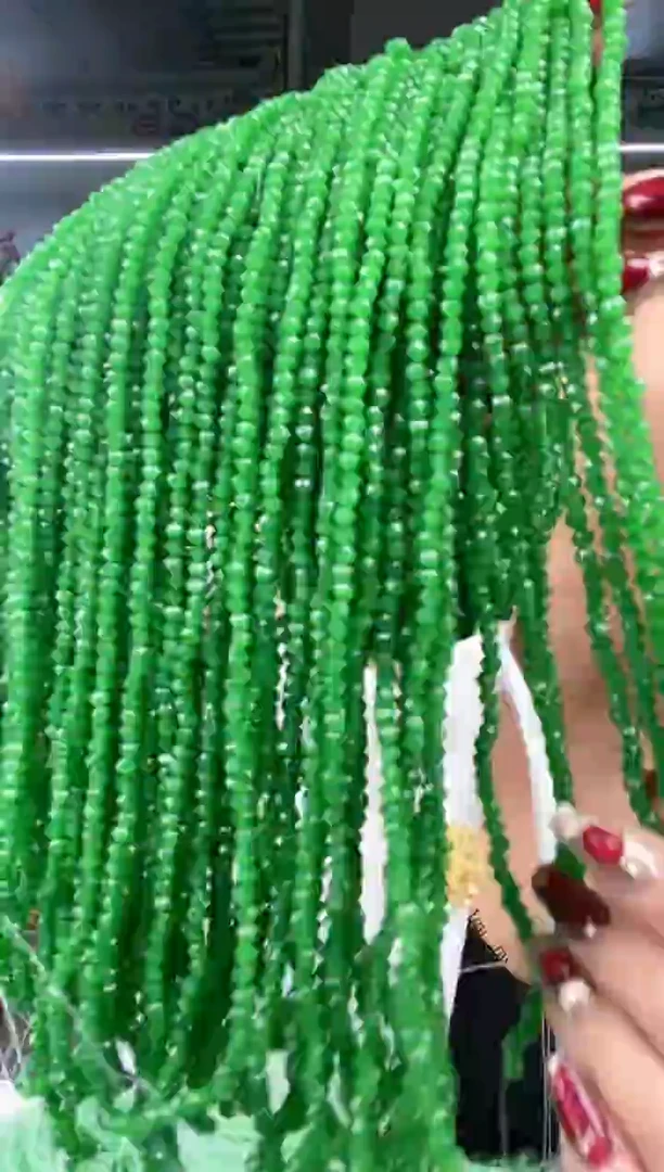 玻璃1104卡4水晶本色翡翠绿玉10条