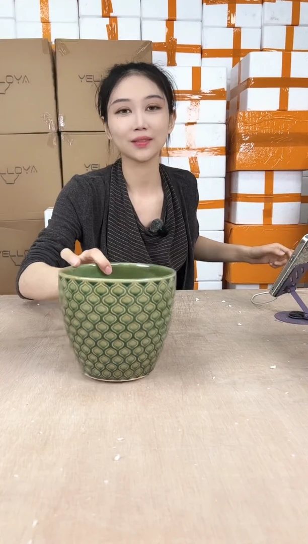 网格裂纹绿色中号17x14