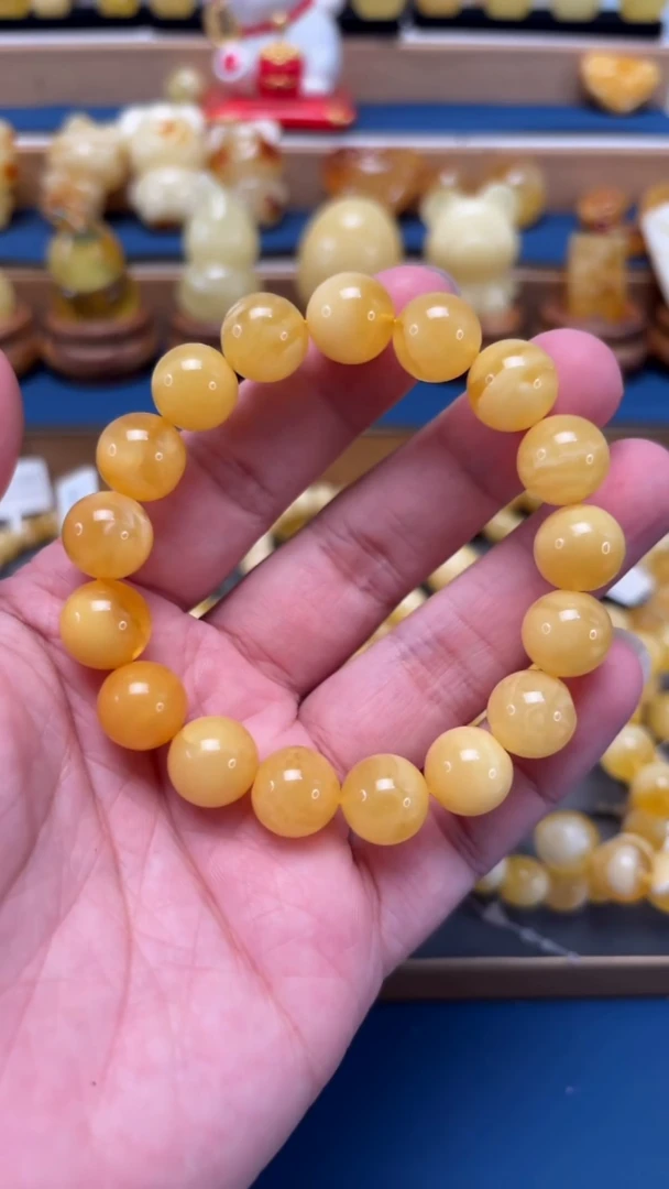 手串蜜蜡未镶嵌p67俄料微瑕蜜蜡单圈 16.81克 12mm