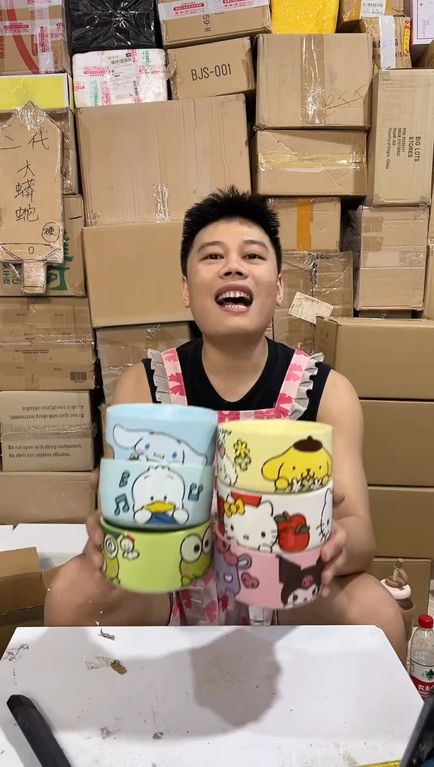 瓷片三利鸥饭碗6件套