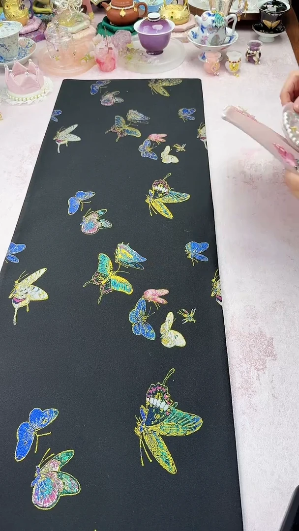 17黑金蝴蝶茶席 双面